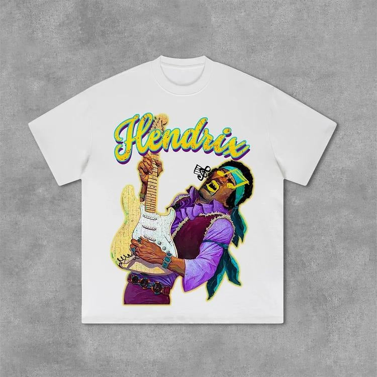 Sopula Hendrix Fashion Guitarist Graphic Print   Cotton T-Shirt Hoodie, Sweatshirt | GrindPrints.com