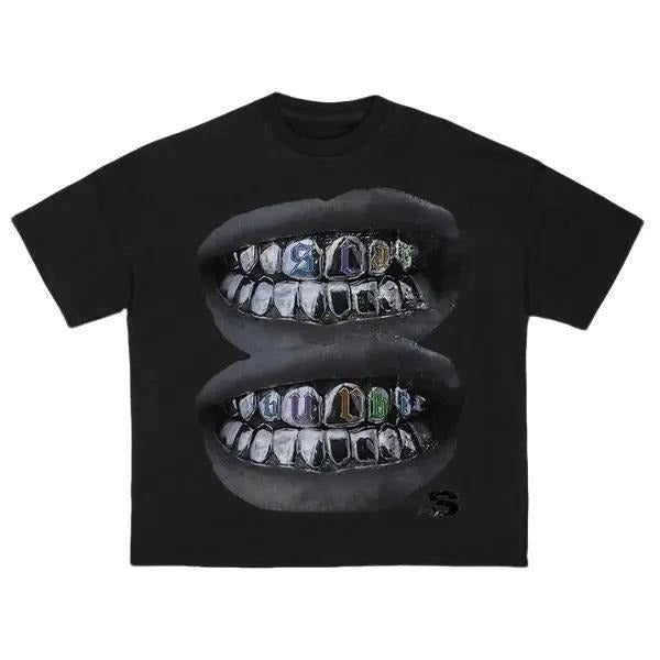 Sopula Loose Lip Print Graphic Cotton T-Shirt Hoodie, Sweatshirt | GrindPrints.com