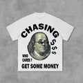 Sopula Vintage Design Chasing Money Graphic Print Cotton T-Shirt Hoodie, Sweatshirt | GrindPrints.com