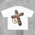 Sopula Vintage Diamond Cross Graphic Print Casual Cotton T-Shirt Hoodie, Sweatshirt | GrindPrints.com