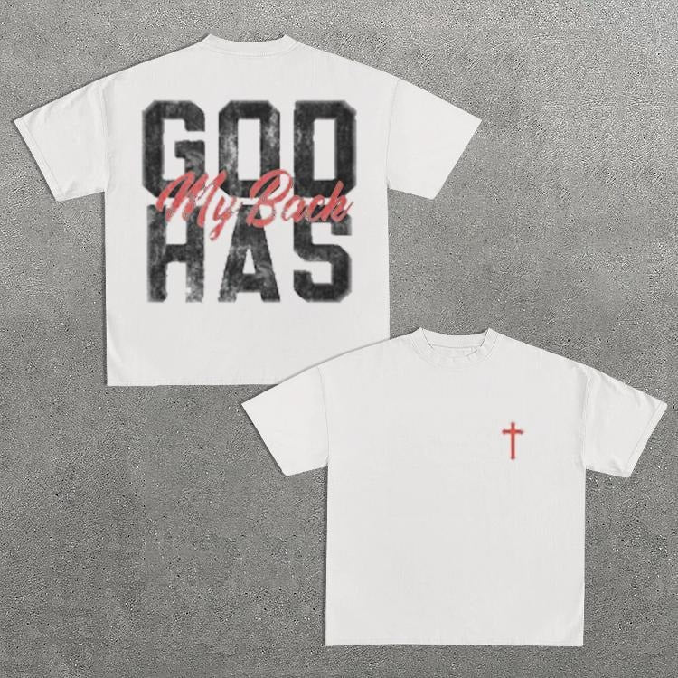 Sopula Vintage God Has My Back Graphic Cotton T-Shirt Hoodie, Sweatshirt | GrindPrints.com