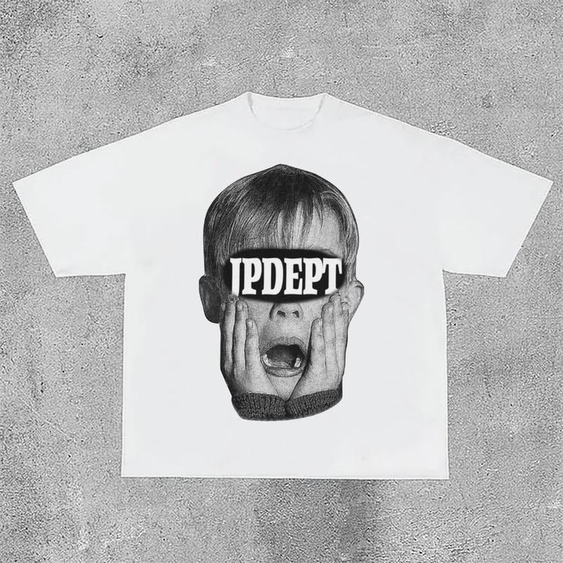 Sopula Vintage Horrified Boy Graphic Cotton T-Shirt Hoodie, Sweatshirt | GrindPrints.com