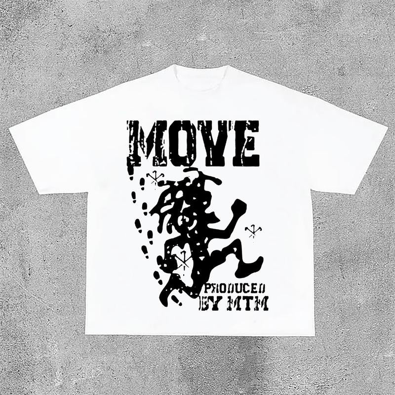 Sopula Vintage Just Move Art Graphic Cotton T-Shirt Hoodie, Sweatshirt | GrindPrints.com
