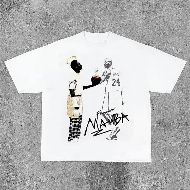 Sopula Vintage Mamba Forever Graphic   Cotton White Short Sleeve T-Shirt Hoodie, Sweatshirt | GrindPrints.com