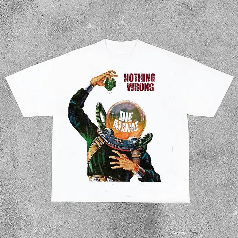 Sopula Vintage Nothing Wrong Graphic Print Casual Cotton T-Shirt Hoodie, Sweatshirt | GrindPrints.com