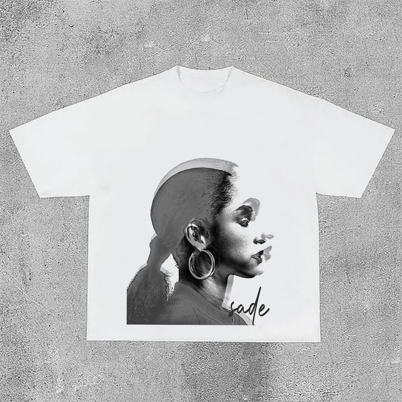 Sopula Vintage Sade Adu Print Graphic Cotton T-Shirt Hoodie, Sweatshirt | GrindPrints.com