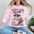 Sorry Cupid I'Ve Been Feral Racoon Love Bites Love Crew Neck Love Heart Cupid T-Shirts, Hoodie, Sweatshirt