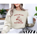 Sorry I'm Late I Was Dilly Dallying Sweatshirt, Baby Lamb Sheep Hoodie, Cute Sheep Shirt, Funny Animal Sweater, Funny...