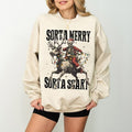 Sorta Merry Sorta Scary Christmas Sweatshirt, Skeleton Xmas Sweater, Holiday Sweatshirt for Women, Spooky Christmas...