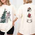 Sorta Merry Sorta Scary Shirt, Skeleton Christmas Sweatshirt, Christmas Skeleton Tee Shirt, Both Sided Hoodie