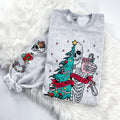 Sorta Merry Sorta Scary Skeleton Sleeve Print Comfy Sublimation Tops T-Shirts, Hoodie, Sweatshirt