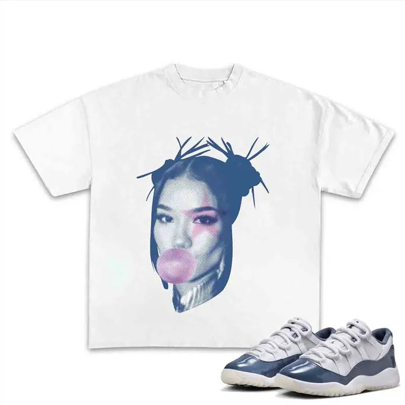 Soul Princess Star Bubble Gum Graphic Tee Match Diffused Blue, Shortsleeve Crewneck Cotton Unisex Cotton T-shirt Hoodie,...