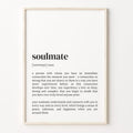 Soulmate Definition Print, Dictionary Poster, Quote Wall Art, Soulmate Gift, Boyfriend Gift, Gift For Bestfriend Poster...