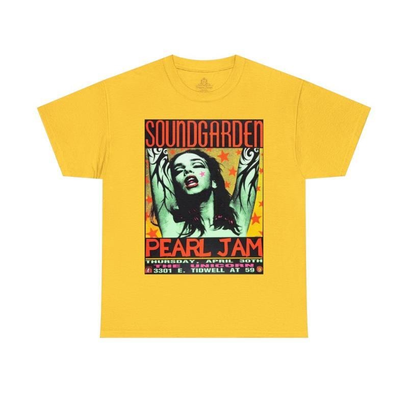 Soundgarden Pearl Jam Regular Fit Unisex T-Shirt Classic Cotton Fabric Hoodie, Sweatshirt | GrindPrints.com