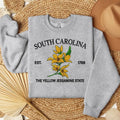 South Carolina Yellow Jessamine Embroidered State Flower Sweatshirt, Hometown Embroidered Shirt, Favorite Flower...