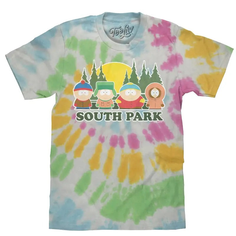South Park Cartoon Cast Tie Dye T-Shirt - Yosemite Hoodie, Sweatshirt | GrindPrints.com