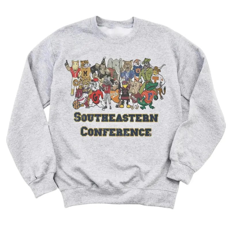 Southeastern Conference Mascot Sweatshirt, SEC Sweatshirt, SEC Football Sweatshirt, Southeastern Conference Sweatshirt,...