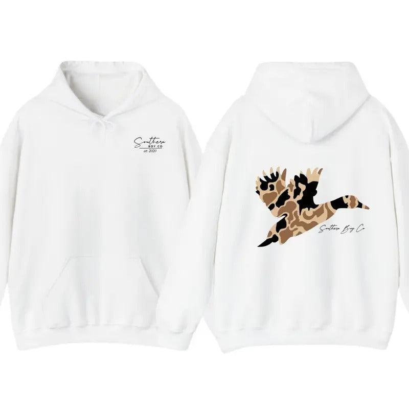 Southern Boy Camo Duck 2 Sided Hoodie, Local Clothes, Gift for Woman and Man Shirt, Vintage Hoodie, Graphic Shirts Sweatshirt