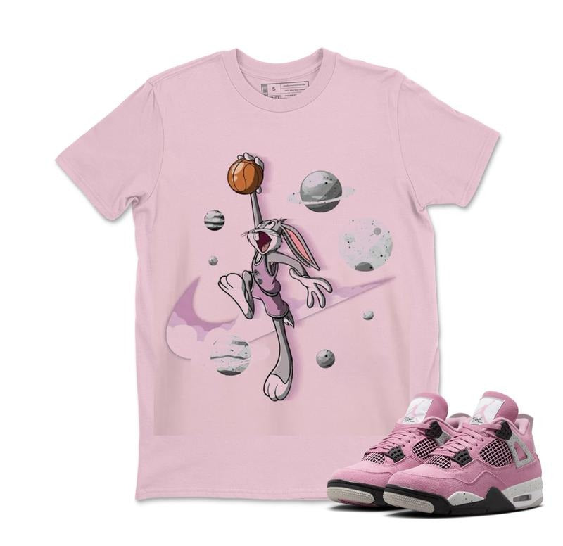 Space Bunny Match AJ 4 Orchid Neutral Sneakers Outfits Streetwear Y2k Cotton T-Shirts, Hoodie, Sweatshirt