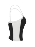 Spaghetti Strap Colorblock Crop Cami Top Sleeveless Slim Fitted Summer Casual Camisole Tops T-Shirts, Hoodie, Sweatshirt