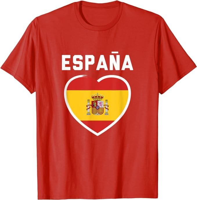 Spain Shirts Spain & Espana Flag Heart Cotton Casual Classic T-Shirts, Hoodie, Sweatshirt