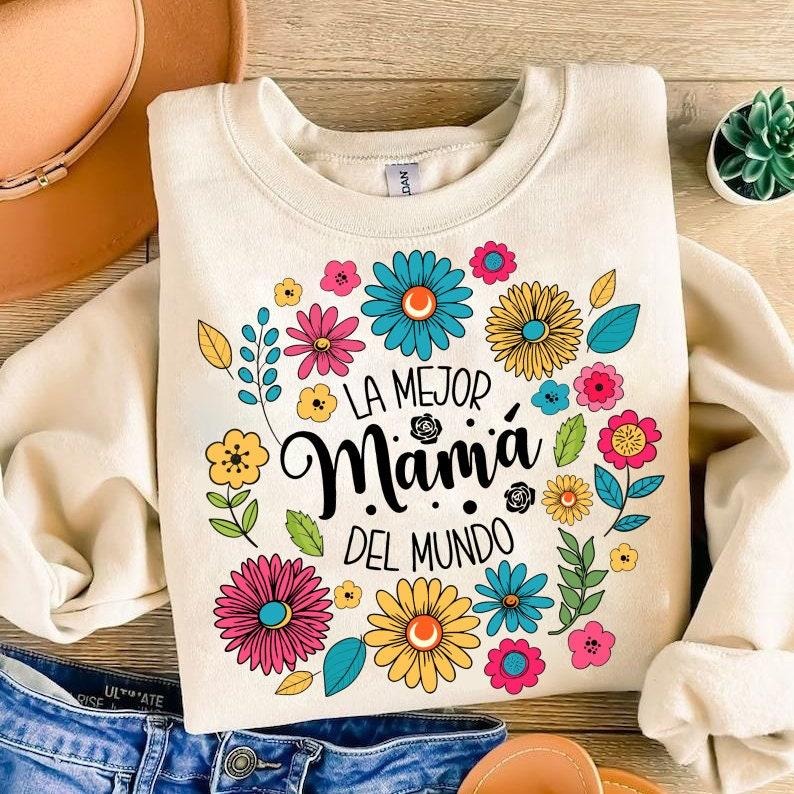 Spanish Png Retro Madre Png Sublimation Floral Mama Png Download Png Mama Sublimation Png Retro Mama Png T-Shirts, Hoodie, Sweatshirt