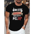 Spanish humorous text design print, summer men's crew neck T-shirt, men's daily holiday clothing top Made in USA Hoodie,...