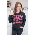 Sparkle Bow Long Sleeve Graphic T-Shirt Hoodie, Sweatshirt | GrindPrints.com