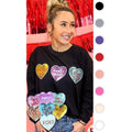 Sparkle Conversation Heart Boyfriend Long Sleeve - Cozy Sequin Valentine #SparkleHearts #ValentinesLongSleeve #CandyLove...