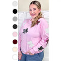 Sparkle Sequin Bow Graphic Long Sleeve T-Shirt Hoodie, Sweatshirt | GrindPrints.com