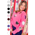 Sparkle Sequin Valentine Heart Graphic Long Sleeve T-Shirt Hoodie, Sweatshirt | GrindPrints.com