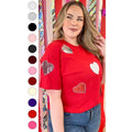Sparkle Sequin Valentine Heart Graphic T-Shirt Hoodie, Sweatshirt | GrindPrints.com