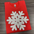 Sparkling Snowflake Patch Gildan Sweatshirt -- RED T-Shirts, Hoodie | GrindPrints.com