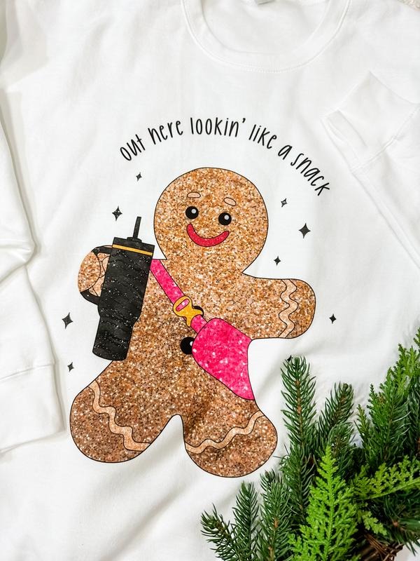 Sparkly Gingerbread Graphic Top T-Shirts, Hoodie, Sweatshirt | GrindPrints.com