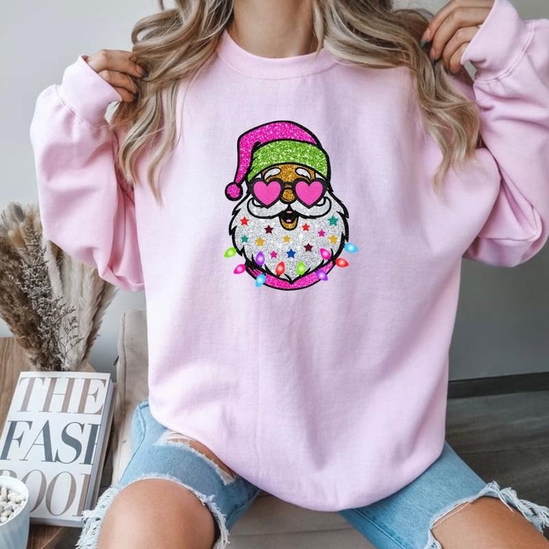 Sparkly Santa sweater T-Shirts, Hoodie, Sweatshirt | GrindPrints.com