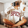 Spicy Crewneck Varsity Sweatshirt, Funny Sweatshirt, Gifted For Her, Sarcastic Sassy Shirt, Cute Sweatshirts For Women,...