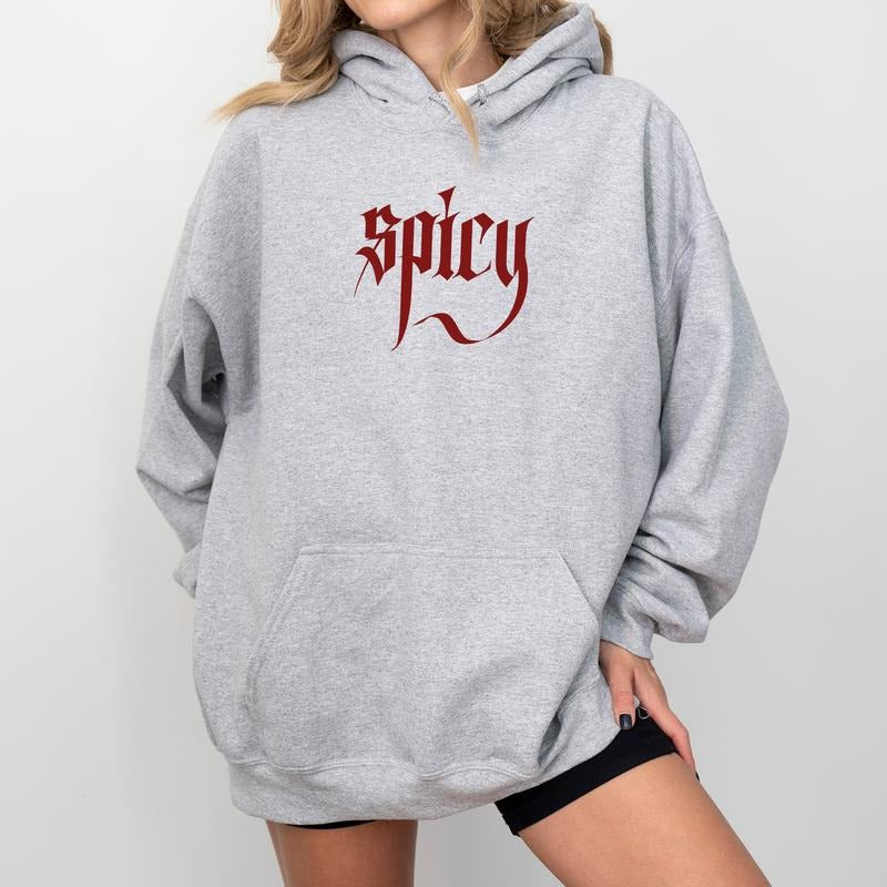 Spicy Minimalist Unisex Hoodie, Retro Vintage Spicy Graphic Hoodies, Bookish Hoodie, Vintage Dark Romance Reader...