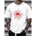 Spider Web Print Round Neck Short Sleeve Regular Fit Top Spring Summer Leisure Vacation Made USA T-Shirts, Hoodie, Sweatshirt