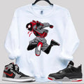Spidey Kicks Sweatshirt T-Shirt To Match Sneaker Black and White Hoodie | GrindPrints.com