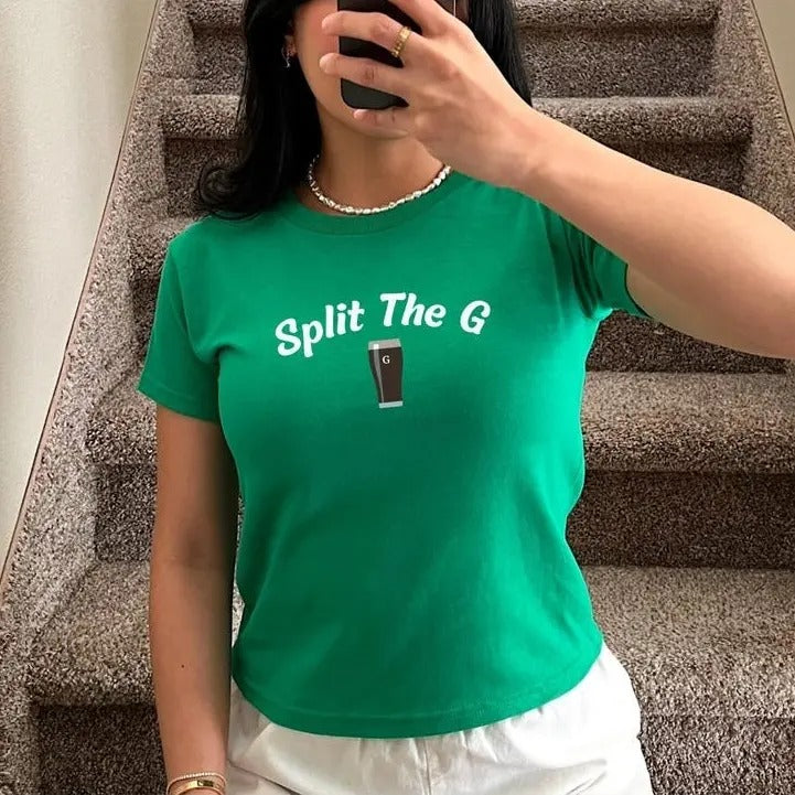 Split G Baby Funny St Patricks Day Shirt Y2K Lucky Shirt Her St Paddys Day Shirt Lucky Irish Dark Beer Day Drinking T-Shirts, Hoodie, Sweatshirt