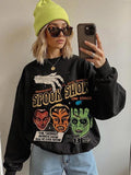 Spook Show Sweatshirt  90s Grunge Vintage Halloween Crewneck Cult Classic Horror Fright Night Monster Mash Hoodie...
