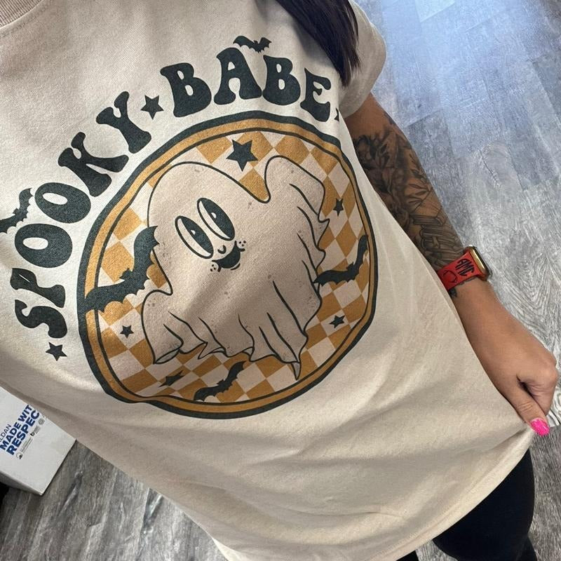 Spooky Babe Shirt Hoodie, Sweatshirt | GrindPrints.com