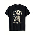 Spooky Can I Pet That Dog Skeleton T-Shirt- Halloween Gifts for Men, Black Casual Short Sleeve Sport Tee, , Unique...