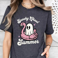 Spooky Ghoul Summer, Cute Ghost Shirt, Flamingo Shirt, Funny Summer Shirt, Summer Vibes, Beach Vibes,  Gift for Her...