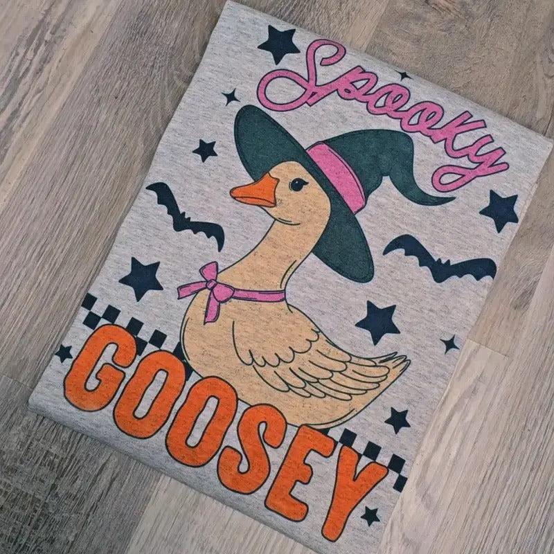 Spooky Goosey Graphic Tee or Sweatshirt Fit Loose Hoodie | GrindPrints.com