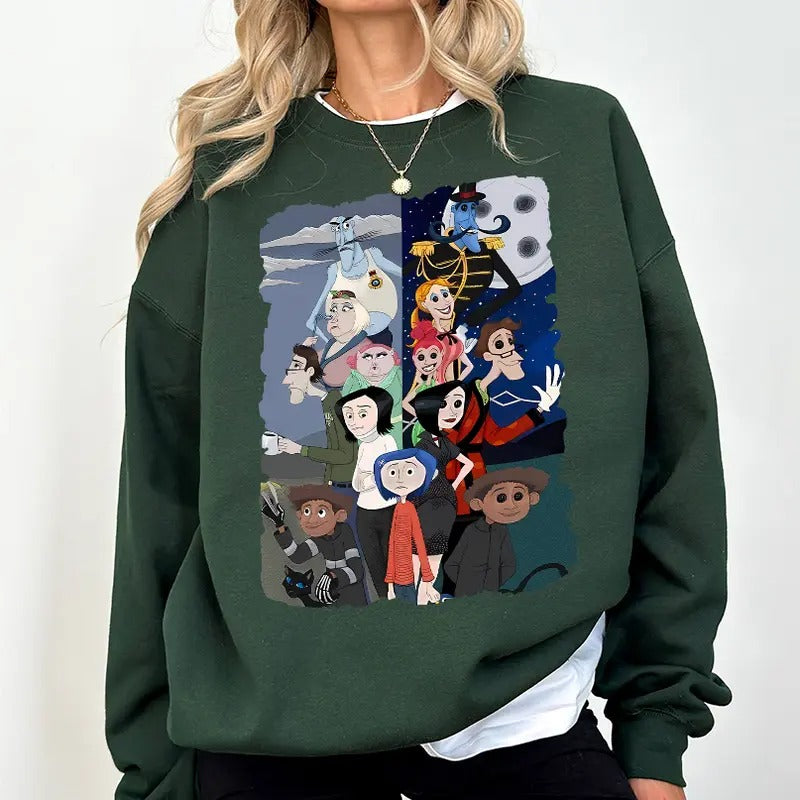 Spooky Movie Halloween T-shirt, Halloween Coraline Shirt, Spooky Coraline Doll Sweatshirt, Coraline Movie Shirt,...