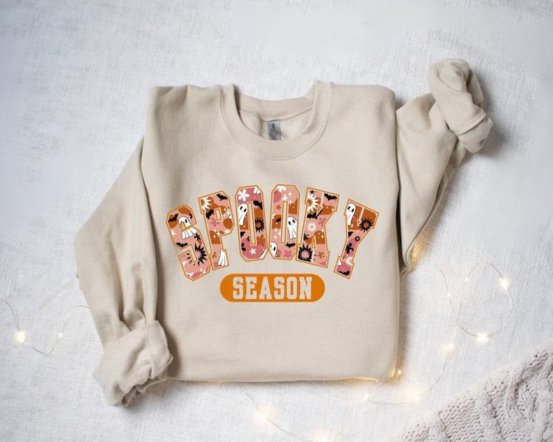 Spooky Season Sweatshirt, Halloween Sweatshirt, Halloween Gift, Halloween Party, Happy Halloween, Fall Sweatshirt...
