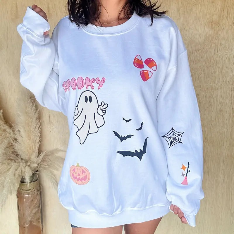Spooky Sticker Trend Graphic Sweatshirt T-Shirts, Hoodie | GrindPrints.com