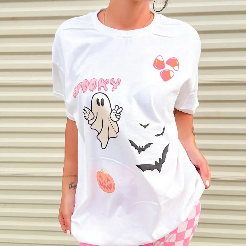 Spooky Sticker Trend Graphic Tee Hoodie, Sweatshirt | GrindPrints.com
