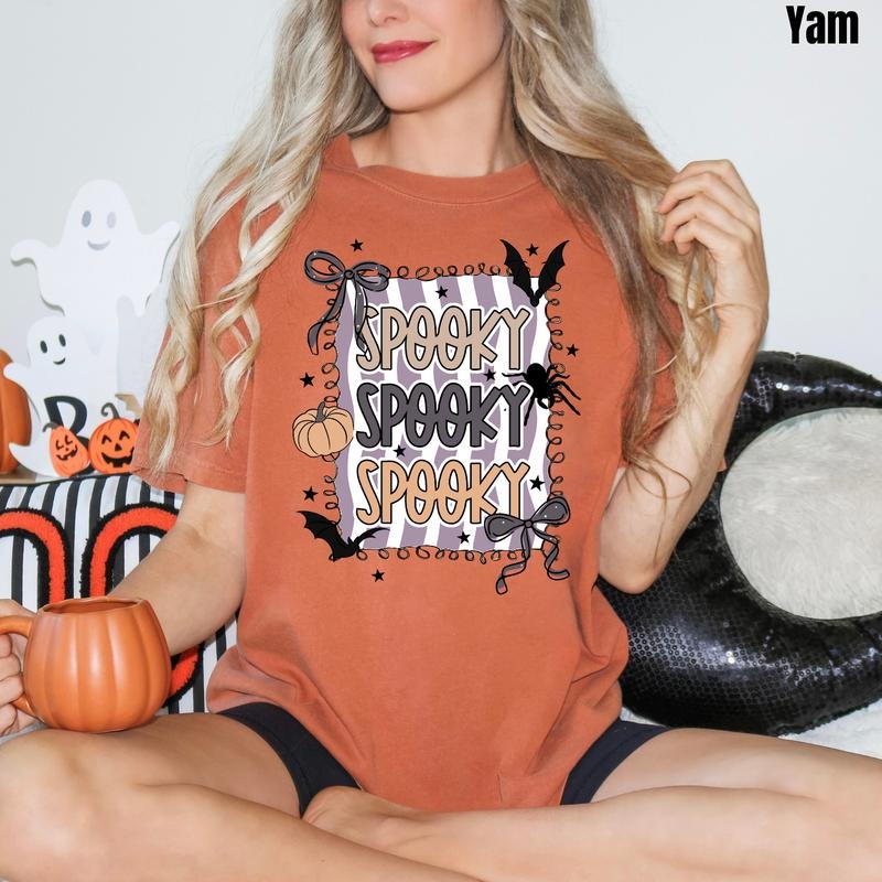 Spooky Striped Halloween Comfort Colors T-Shirt 'NLB' Hoodie, Sweatshirt | GrindPrints.com